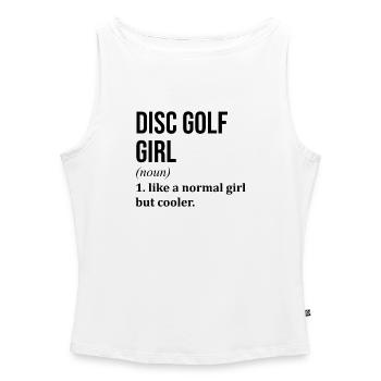 Disc Golf - Débardeur femme à encolure bateau bio - blanc - Devant - Selfina (174cm)