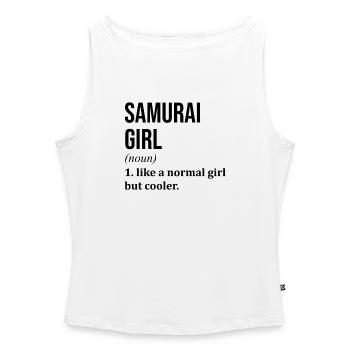 Samurai - Women’s Organic Boat Neck Tank Top - white - Front - Selfina (174cm)