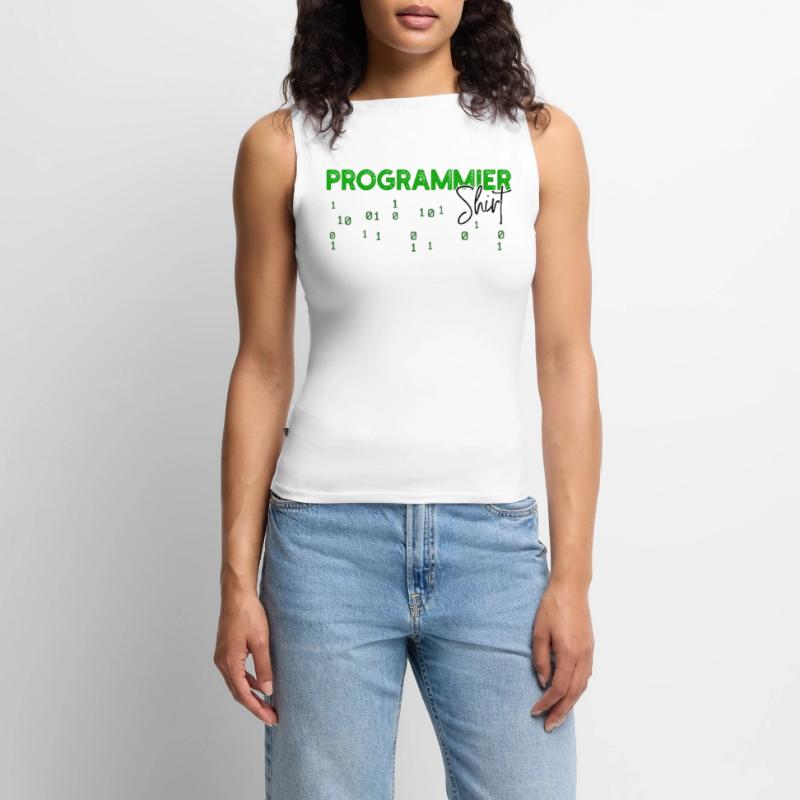 Programmeur Développeur Code Statement Scripting Débardeur femme à encolure bateau bio