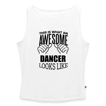Dance - Women’s Organic Boat Neck Tank Top - white - Front - Selfina (174cm)