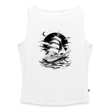 Sailing ship - Women’s Organic Boat Neck Tank Top - white - Front - Selfina (174cm)