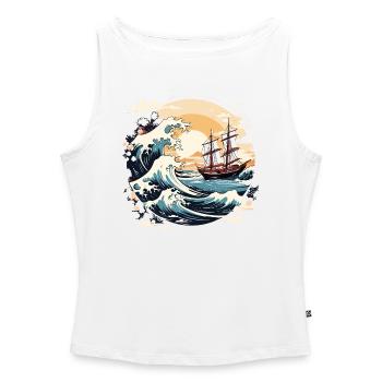 Sail - Women’s Organic Boat Neck Tank Top - white - Front - Selfina (174cm)
