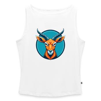 Impala süße Kawaii Cartoon Clipart Tier Haustier Logo - Frauen Organic Tank Top mit U-Boot-Ausschnitt - Weiß - Vorne - Selfina (174cm)