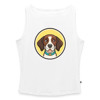 Ariege Pointer Hunderasse Cartoon Kawaii Clipart - Frauen Organic Tank Top mit U-Boot-Ausschnitt - Weiß - Vorne - Selfina (174cm)