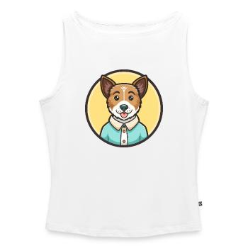 Teddy Roosevelt Terrier Hunderasse Karikatur Kawaii - Frauen Organic Tank Top mit U-Boot-Ausschnitt - Weiß - Vorne - Selfina (174cm)