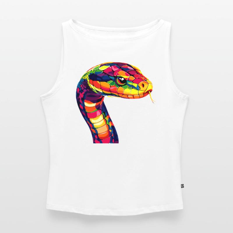 Serpent Python Cobra Mamba Serpent à sonnettes Serpent Débardeur femme à encolure bateau bio