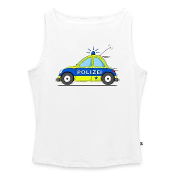 Police Car Blue Yellow - Women’s Organic Boat Neck Tank Top - white - Front - Selfina (174cm)