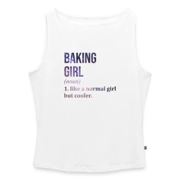 Backen - Frauen Organic Tank Top mit U-Boot-Ausschnitt - Weiß - Vorne - Selfina (174cm)