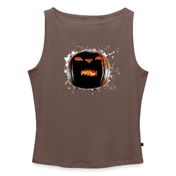 Kürbis Halloween - Frauen Organic Tank Top mit U-Boot-Ausschnitt - Grau meliert - Vorne - Selfina (174cm)