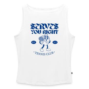 Serves You Right Tennis - Frauen Organic Tank Top mit U-Boot-Ausschnitt - Weiß - Vorne - Selfina (174cm)