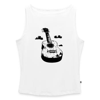 Ukulele Comic-Stil - Frauen Organic Tank Top mit U-Boot-Ausschnitt - Weiß - Vorne - Selfina (174cm)
