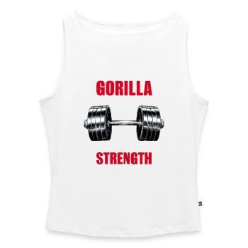 Gorilla Strength - Frauen Organic Tank Top mit U-Boot-Ausschnitt - Weiß - Vorne - Selfina (174cm)