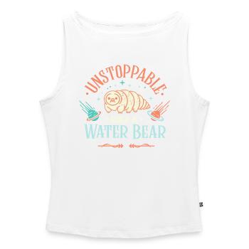 Unstoppable tardigrade - Women’s Organic Boat Neck Tank Top - white - Front - Selfina (174cm)