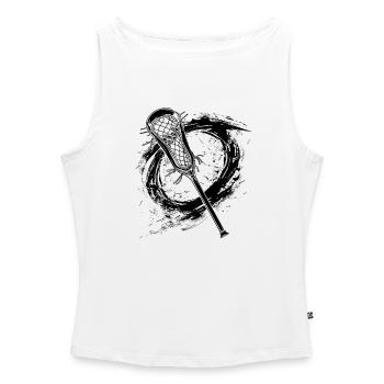 Lacrosse Schläger - Frauen Organic Tank Top mit U-Boot-Ausschnitt - Weiß - Vorne - Selfina (174cm)