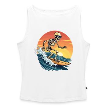 Surfer Skelett Surfen Wellenreiten Strand Meer Fun - Frauen Organic Tank Top mit U-Boot-Ausschnitt - Weiß - Vorne - Selfina (174cm)