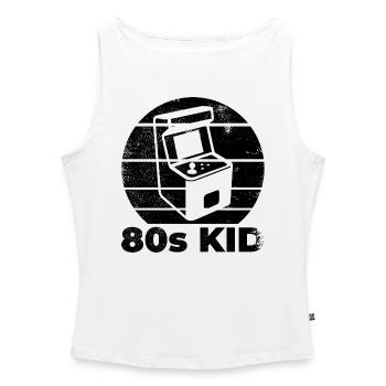 80er Arcade Gaming - Frauen Organic Tank Top mit U-Boot-Ausschnitt - Weiß - Vorne - Selfina (174cm)