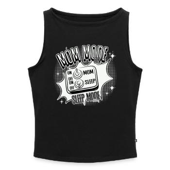 Mom Mode On – Sleep Mode Off - Women’s Organic Boat Neck Tank Top - heather grey - Front - Selfina (174cm)