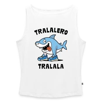 Tralalero Tralala - Débardeur femme à encolure bateau bio - blanc - Devant - Selfina (174cm)