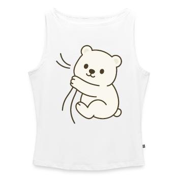 Kuschel-Eisbärbaby - Frauen Organic Tank Top mit U-Boot-Ausschnitt - Weiß - Vorne - Selfina (174cm)