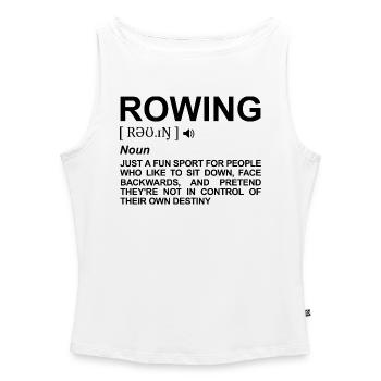 Rowing Meaning - Women’s Organic Boat Neck Tank Top - white - Front - Selfina (174cm)