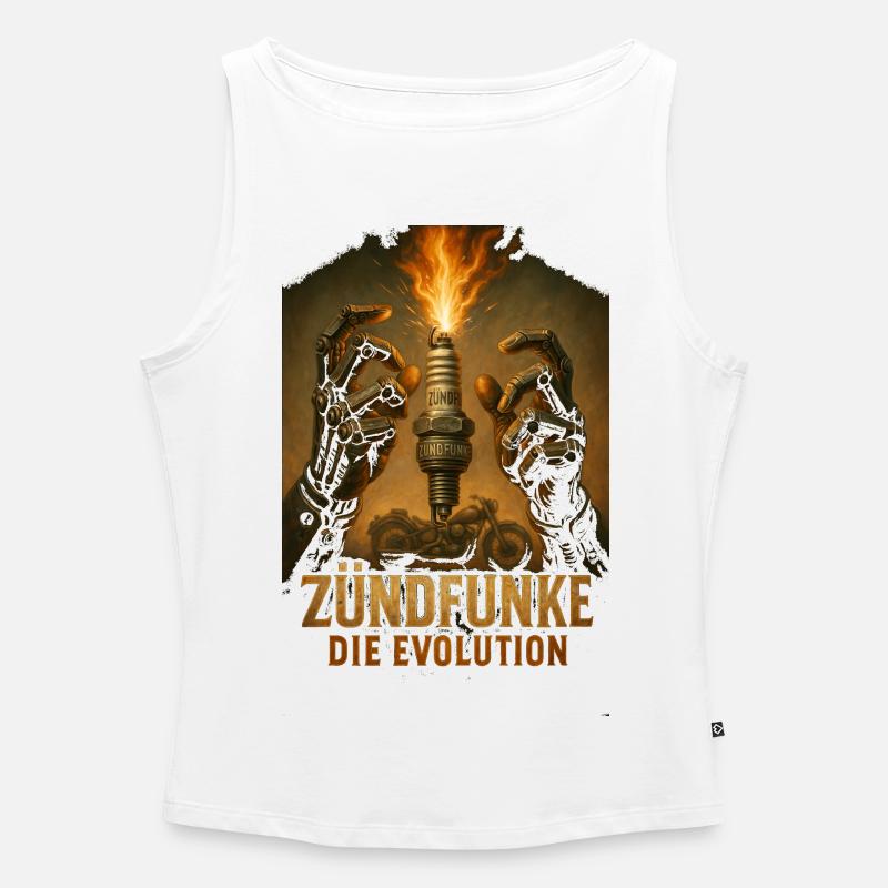 ZÜNDFUNKE – L’évolution - Débardeur femme à encolure bateau bio - blanc