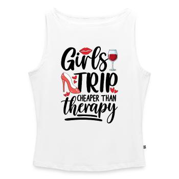 Girls Trip Cheaper Than Therapy - Frauen Organic Tank Top mit U-Boot-Ausschnitt - Weiß - Vorne - Selfina (174cm)