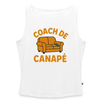 Sofa Coach Humor Sloth Relaxation - Women’s Organic Boat Neck Tank Top - white - Front - Selfina (174cm)