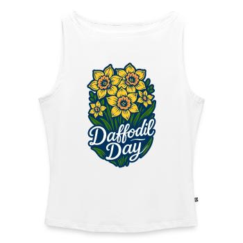 Daffodil Day - Cancer Awareness Tag - Frauen Organic Tank Top mit U-Boot-Ausschnitt - Weiß - Vorne - Selfina (174cm)