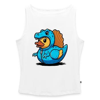 Spinosaurus Blauer Dino-Drache Entchen - Frauen Organic Tank Top mit U-Boot-Ausschnitt - Weiß - Vorne - Selfina (174cm)