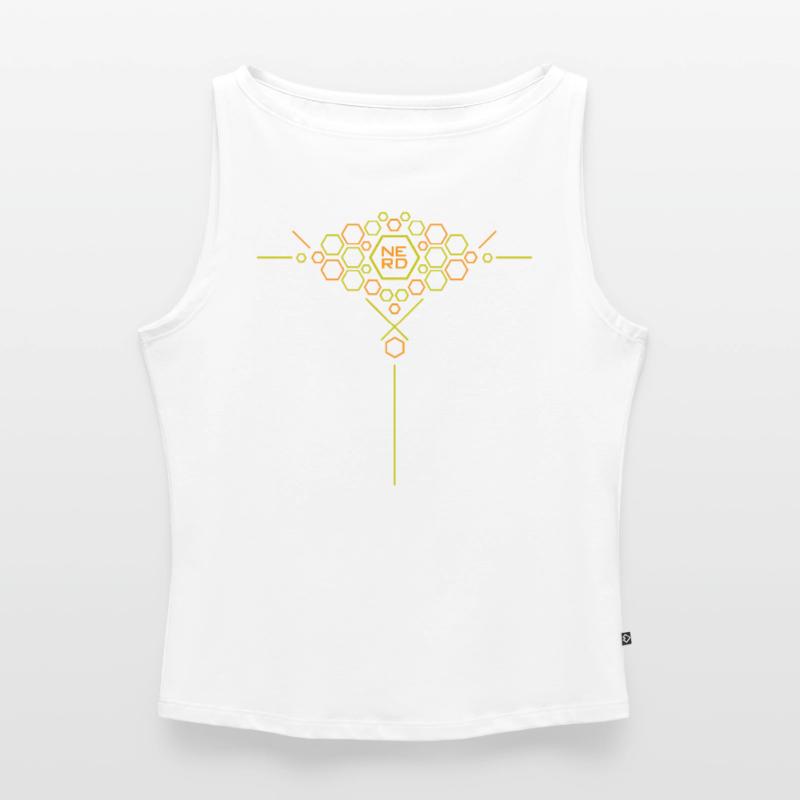 Nerd Hex Pattern Gradient Women’s Organic Boat Neck Tank Top