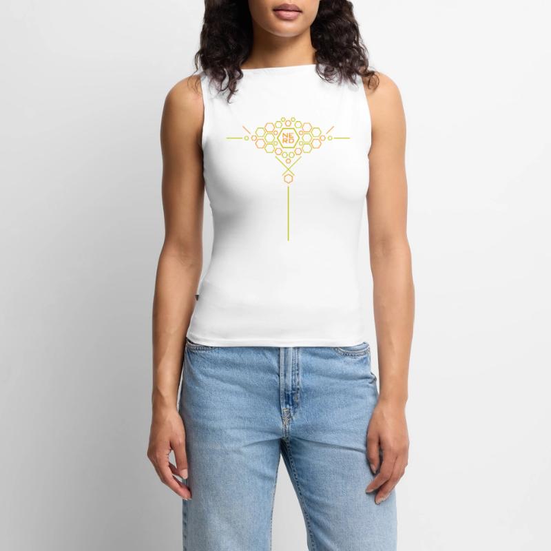Nerd Hex Pattern Gradient Women’s Organic Boat Neck Tank Top