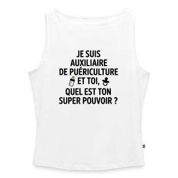 Super-Power-Kinderbetreuung - Frauen Organic Tank Top mit U-Boot-Ausschnitt - Weiß - Vorne - Selfina (174cm)