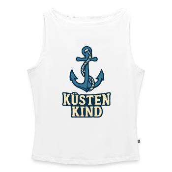 Coastal Child Anchor Motif - Women’s Organic Boat Neck Tank Top - white - Front - Selfina (174cm)