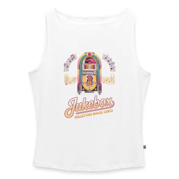 Jukebox Collectors Jukebox Collecting Makes Cents - Women’s Organic Boat Neck Tank Top - white - Front - Selfina (174cm)