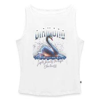 Geburtsstein April Diamant - Frauen Organic Tank Top mit U-Boot-Ausschnitt - Weiß - Vorne - Selfina (174cm)