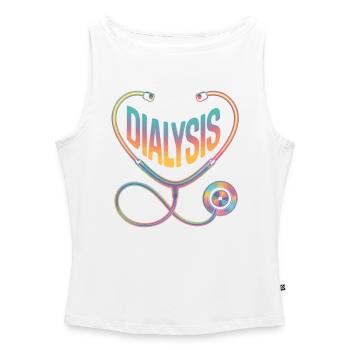 Regenbogen Diagnose Stethoskop - Frauen Organic Tank Top mit U-Boot-Ausschnitt - Weiß - Vorne - Selfina (174cm)