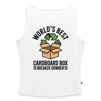 World's Best Cardboard Box Breaker Downer - Frauen Organic Tank Top mit U-Boot-Ausschnitt - Weiß - Vorne - Selfina (174cm)