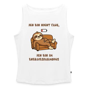 Sloth Power Saving Mode Design - Women’s Organic Boat Neck Tank Top - white - Front - Selfina (174cm)