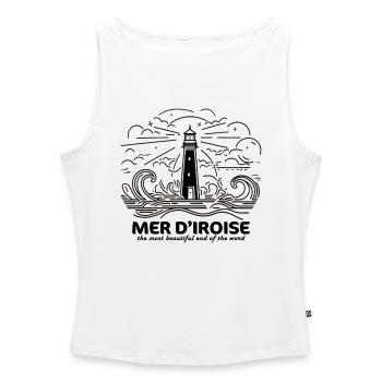 Mer d'Iroise souvenir souvenir Phare Finistère bzh gift - Women’s Organic Boat Neck Tank Top - white - Front - Selfina (174cm)