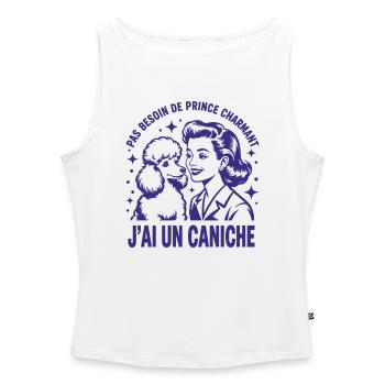 Ich brauche keinen Märchenprinzen, ich habe einen Pudel - Frauen Organic Tank Top mit U-Boot-Ausschnitt - Weiß - Vorne - Selfina (174cm)