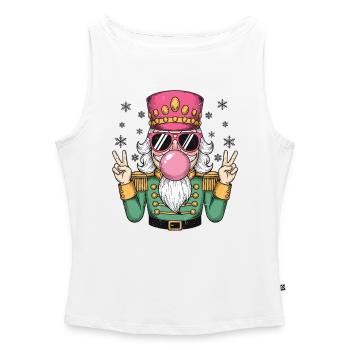 Nutcracker blows chewing gum - Women’s Organic Boat Neck Tank Top - white - Front - Selfina (174cm)