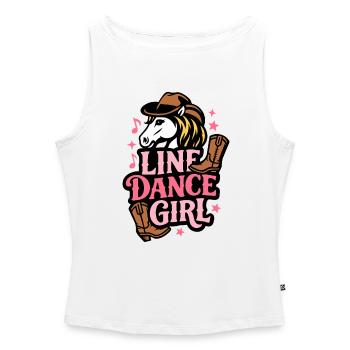 Linedance Girl - Tanz mit Herz - Musik Geschenk - Frauen Organic Tank Top mit U-Boot-Ausschnitt - Weiß - Vorne - Selfina (174cm)