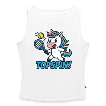 Topspin! Einhorn Tennis Humor Power - Frauen Organic Tank Top mit U-Boot-Ausschnitt - Weiß - Vorne - Selfina (174cm)