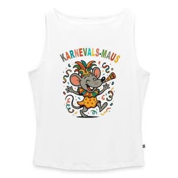 Karnevals Maus buntes Party-Design - Frauen Organic Tank Top mit U-Boot-Ausschnitt - Weiß - Vorne - Selfina (174cm)