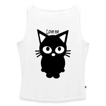 Kitten - Women’s Organic Boat Neck Tank Top - white - Front - Selfina (174cm)