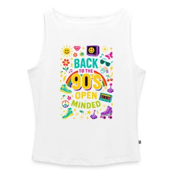 Back To The 90'S Open Minded - Frauen Organic Tank Top mit U-Boot-Ausschnitt - Weiß - Vorne - Selfina (174cm)