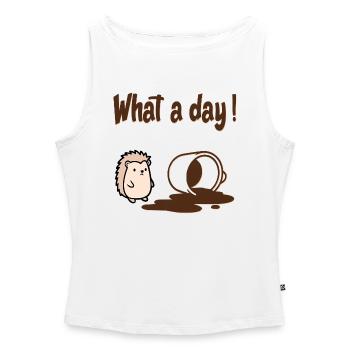 Hedgehog Coffee - Frauen Organic Tank Top mit U-Boot-Ausschnitt - Weiß - Vorne - Selfina (174cm)