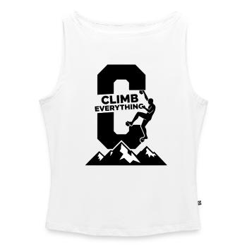 Climb Everything Kletterabenteuer - Frauen Organic Tank Top mit U-Boot-Ausschnitt - Weiß - Vorne - Selfina (174cm)