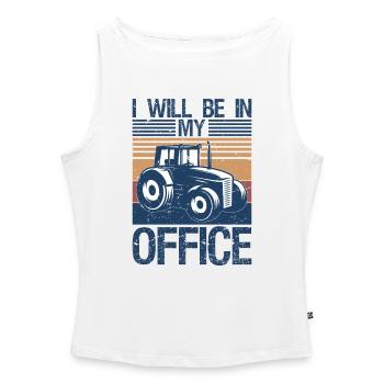 I will be in my office tractor driver farmer dad - Women’s Organic Boat Neck Tank Top - white - Front - Selfina (174cm)