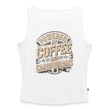Cardiac Tech Powered By Coffee And Cardiac Imaging - Frauen Organic Tank Top mit U-Boot-Ausschnitt - Weiß - Vorne - Selfina (174cm)